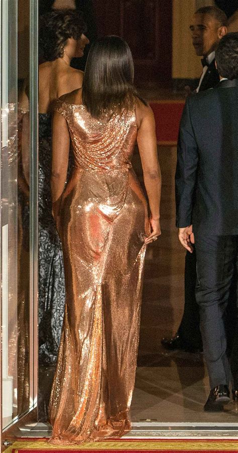 michelle obama versace dress images|obama rose gold versace dress.